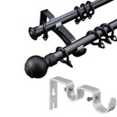 3Pcs/Set Curtain Rod Brackets Heavy Duty Double Rod Holders Durable Metal C F4U8