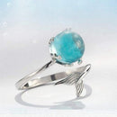 5X(Women Ring Mermaid Tail Crystal Ring Diamond Bend Size Adjustable Open  L1L1)
