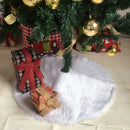 90cm White Christmas Tree Skirt Base Faux Fur Xmas Floor Mat Ornament Decoration