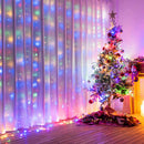 Xmas LED Fairy Lamp Remote Control Curtain String Light (Hook)(Color Light) A