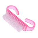 10pcs Nail Cleaning Brushes Pink Plastic Handle Dust Remover Manicure Tools