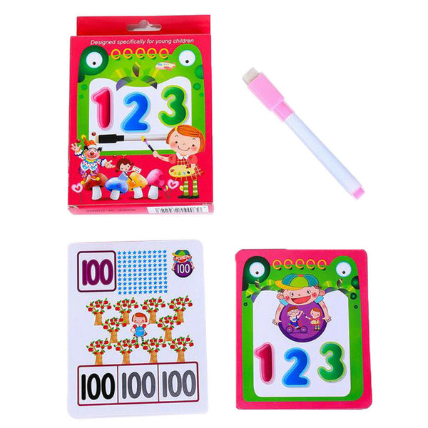 3 Set Learning Flashcards Preschool Education w/Wipe-clean Pen for Parents