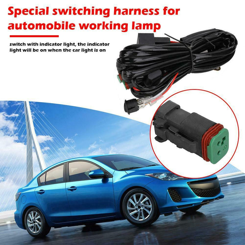 12V 40A Car Relay Wiring Harness Waterproof Switch Kit for LED Work Fog Spot