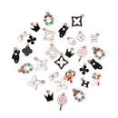 30Pcs/Set Mixed Style Alloy Enamel Charms Bracelet Pendant DIY Jewelry Findings-