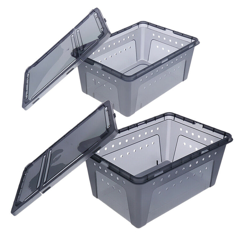 2pcs Pet Reptile Spider Breeding Box Transport Case Feeding Hatching Tank
