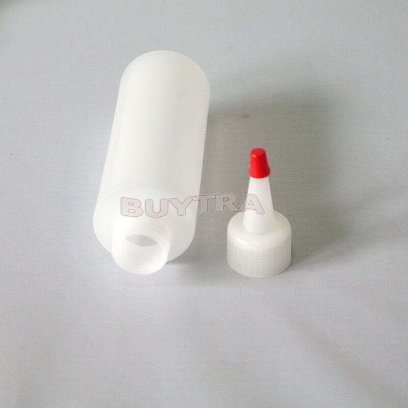 Small 4 OZ Clear Round Squeeze Dispensing Bottle with Removable Red Cap 1 Set Gw