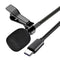 Lavalier Condenser Microphone Windproof Type-C Interface Gift With Usb Adapter