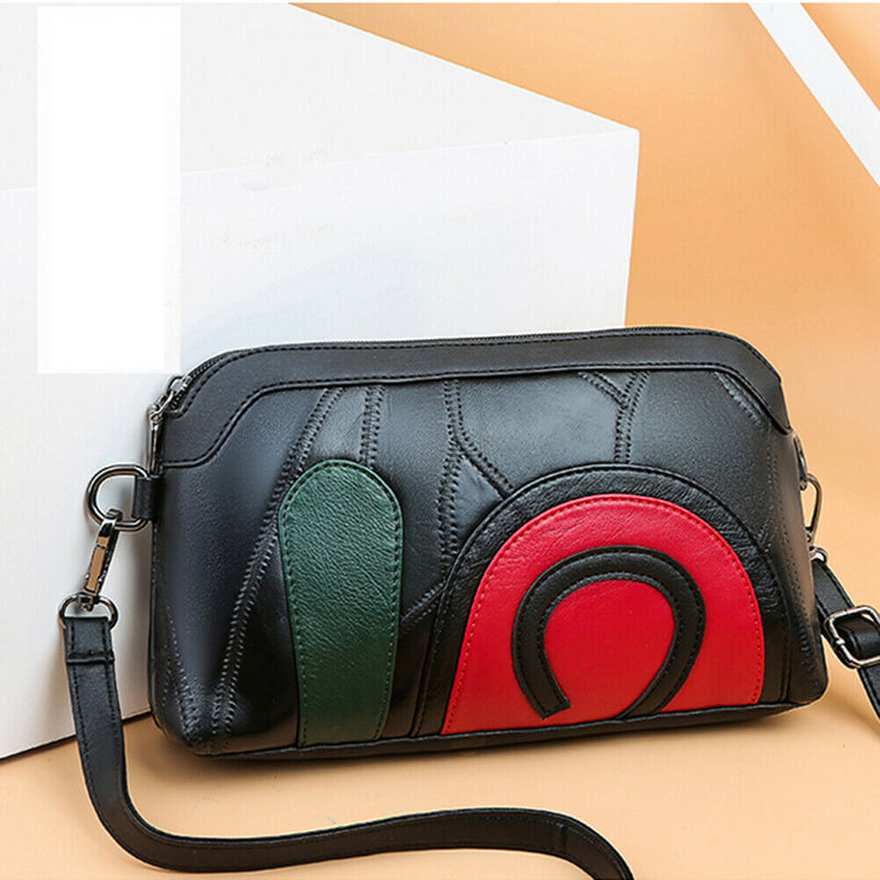 Sheepskin Leather Shoulder Clutch Bag Women Fashion Print Messenger Handbag