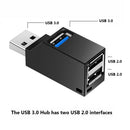 High Speed 3 Port USB 3.0 HUB Splitter Expansion Desktop PC Laptop Adapter