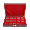 Wood Coin Display Box for 50 Coins, with Coin Gaskets for Protection - Wooden