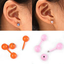 Lady Women Fashion Ball Ear Studs Stainless Steel Barbell Bar Earring Hot
