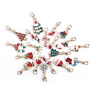 19Pcs Enamel Christmas Mix Style KeychainS Lobster Buckle Charms DIY Jewe jiNMTE