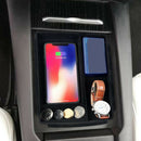 Black Wireless Qi Armrest Organizer Console Storage Box Case For Tesla Mode