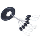 8 Pcs 6 in 1 Oval Shape Black Rubber Stopper Bead Fishing Bobber