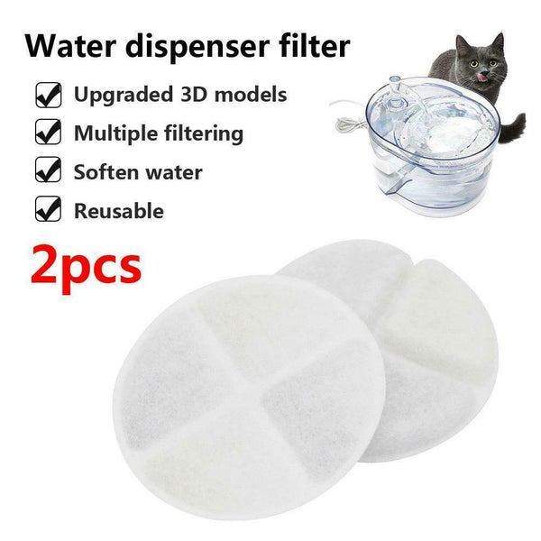 2PC Cat Dog Automatic Electric Water Drinking Fountain Dispenser Filter Cotton