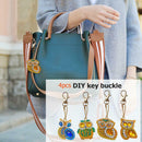 4pcs DIY Full Drills Diamond Painting Special Shape Owl Pendants Key Chains