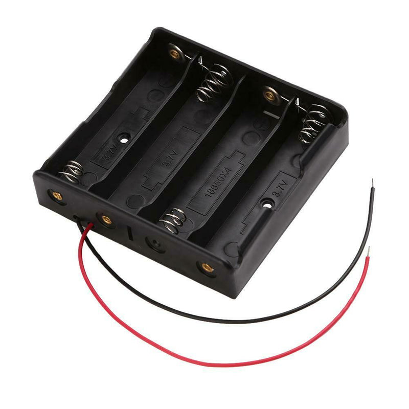 Plastic AA Battery Storage Box 4 Slot DIY Batteries Clip with Wire Lead Pin