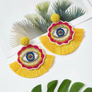 Bohemian Dangle Earrings Beaded - Colorful Handmade Eye Oversized Drop Earr