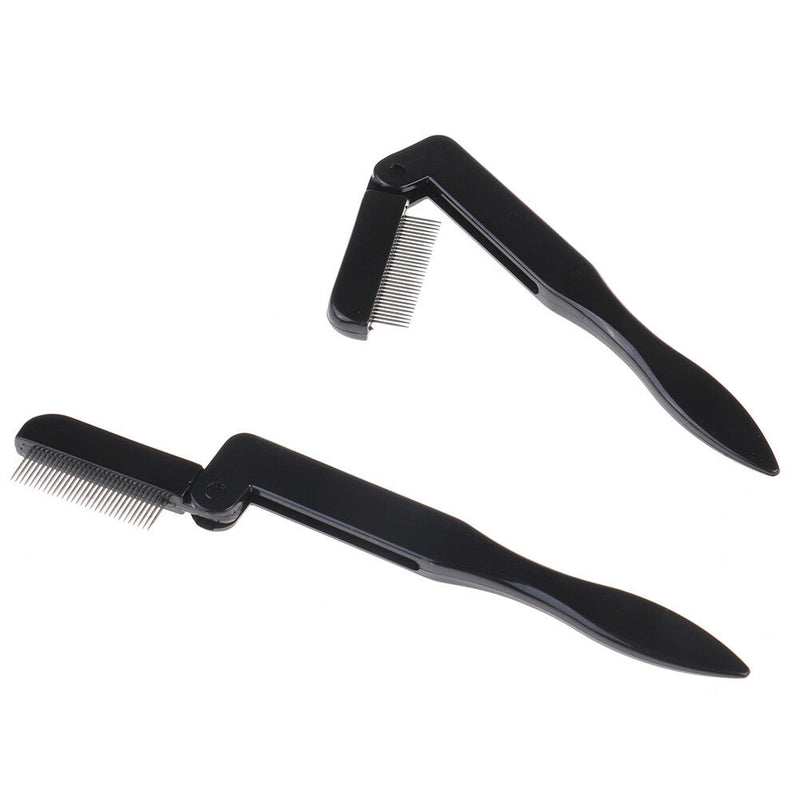 Foldable eyelash comb metal eyebrow brush tool mascara separator lash curl b Gw
