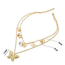 Elegant Double Layer Butterfly Choker Chain Pendant Women Favor Necklace Gi U2S2