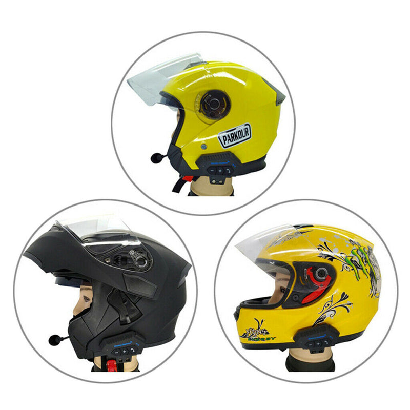 Motorcycle Helmet Headset Intercom Bluetooth Headphones Hands-Free Black New