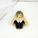 Creative Clothing Bags Alloy Badge Women Men Portrait Drip Brooches Jewelry