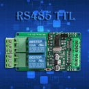 Modbus RTU 2 Way Relay Module Output 2 Channel Switch RS485 TTL 12V Input