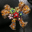 Enamel Bowknot Crystal Rhinestone Brooch Pin Women Suit Collar Brooch Jewelry FT