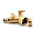 Brass 2-way  Water Hose Connector Splitter Y Tap 34 inch Thread Adapter