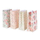 4pcs Flower Floral Paper Xmas Party Holiday Cookies Gift Bag Holder + Sticker3C