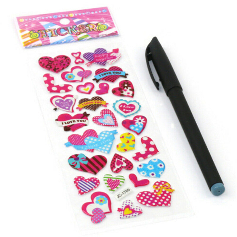 5 Sheets Cute Cartoon Scrapbooking Bubble Puffy Stickers Reward Kids Toys M&O