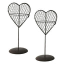 2Pcs Iron Wire Heart Shape Stand Succulent Pot Standing Planter Plant Holder