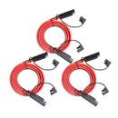 3Pcs 10 AWG 3Ft 1M SAE Extension Cable 2-pin Wire Harness Connection Copper Wire