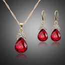 Necklace Earrings Diamond Water droplets Elegant Women Jewellery Set of Cry R2V4