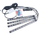 12V Car Interior RGB LED Strip Lights Foot Atmosphere RC Light Control Remo H8W7