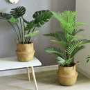 20cm Seagrass Wicker Basket Foldable Plant Pot Nursery Laundry Storage Bag Z7W3