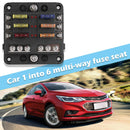 6 Way Fuse Box Standard Blade Fuse Holder with Negative Bus for Car Boat