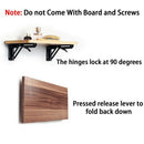 2 Pcs 10 Inch Sturdy Folding Shelf Brackets - Heavy Duty Metal Triple-corne