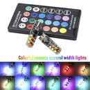 2PCS T10 COB RGB LED 6SMD Car Wedge Side Multicolor Light Bulbs w/Remote Cont JR