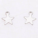 100x Stainless Steel Star Shape Charms Necklace Bracelet Pendants Jewelry Making