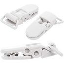 50 pcs Pacifier clip suspender strap white plastic clip
