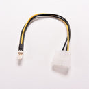 4X 4-Pin Molex/IDE to 3-Pin CPU/Case Fan Power Connector Cable Adapters 20cm JR