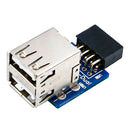 9 Pin Motherboard To 2 Port USB 2.0 Adapter Converter Splitter PCB
