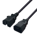 Black IEC320 C14 Male to C15 Female Power Convertor 3.3ft Replace Part