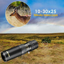 Portable Outdoor Hiking Camping Hunting Monocular Telescope 10-30x25 BAK4 Zoom