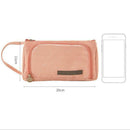Large Capacity Pencil Case Canvas Pen Bag Girl Cosmetic Storage Bag (Pink) A