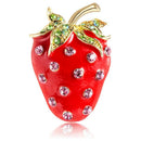 Red Color Strawberry Brooches For Women Summer Style Fruit Accessories Hat
