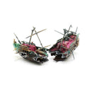 Large Wreck Boat Sunk Ship Destroyer Aquarium Ornament Fish Cave Decor Tank Y4E2