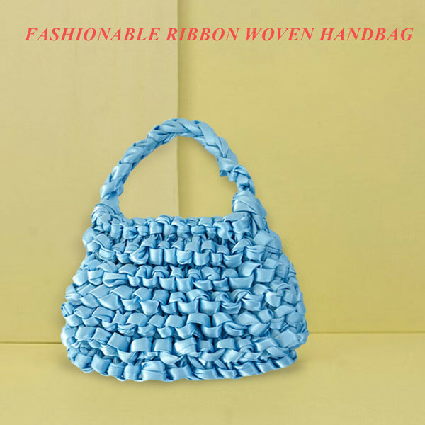 Ribbon Hand-woven Women Handbag Ladies Crochet Handmade Totes Clutch Bags