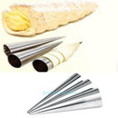 3pcs Stainless Steel Croissant Cake Baking Mold DIY Spiral Tube Horn Bread Maker